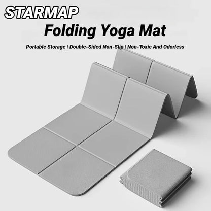 Foldable Yoga Mat Eco Friendly Tpe Folding Travel Fitness Exercise Double Sided Non-Slip for Pilates & Floor Workouts