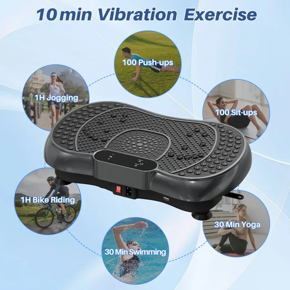 Plateforme Vibrante Fitness Pro 99 Niveaux avec Bandes de Résistance