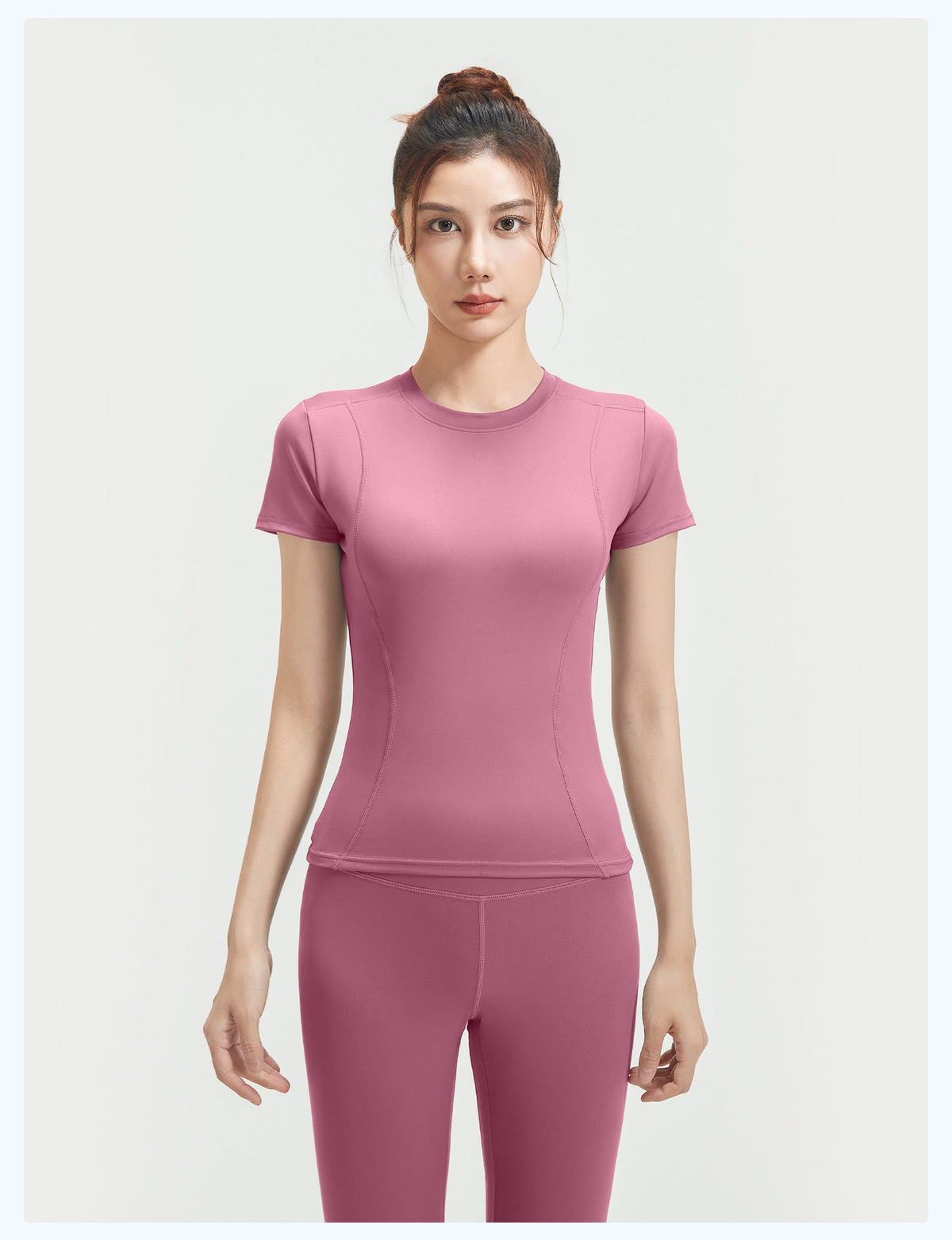 Ensemble de Yoga SIHI, Haut Manches Courtes & Legging pour Femme