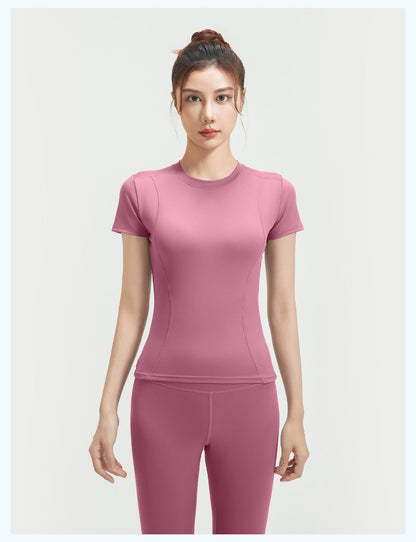 Ensemble de Yoga SIHI, Haut Manches Courtes & Legging pour Femme